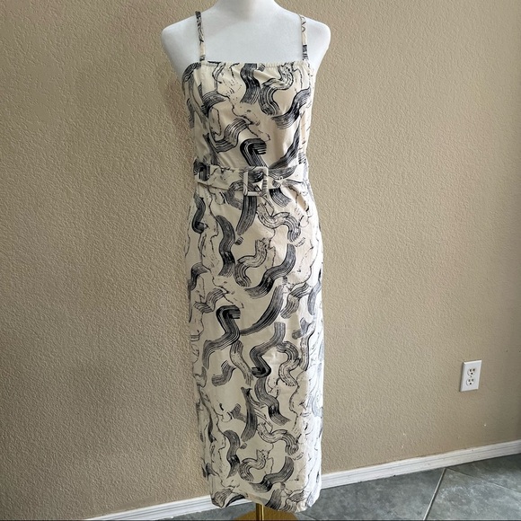 Anthropologie JUST Female Paperstrap Brush Stroke Prints Sz XS Dress Party Vacay - Picture 3 of 16